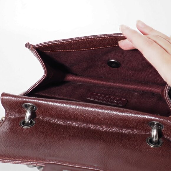 Chanel Quilted Burgundy Caviar Medium Retro Class Flap Bag - Picture 13 of 16